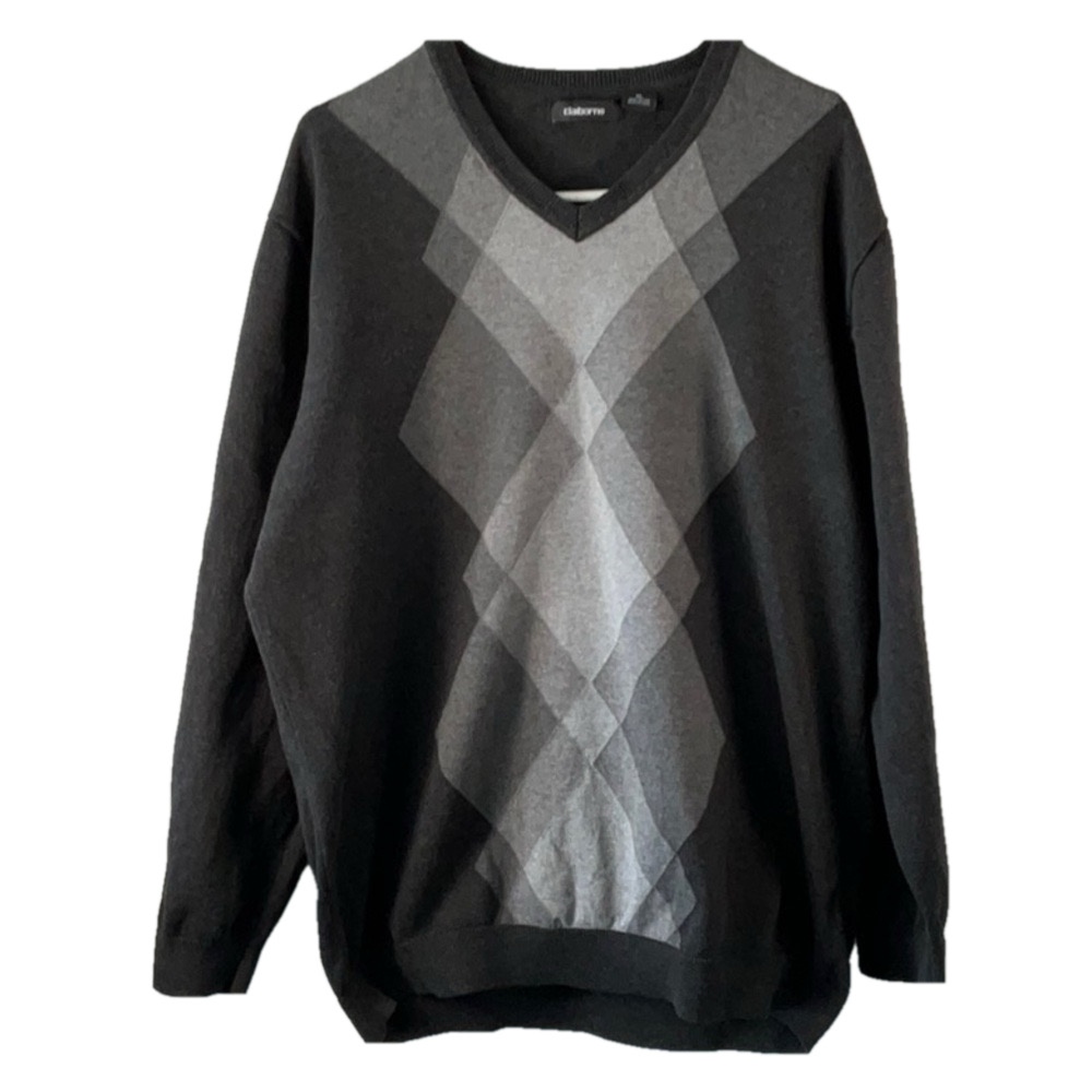 Men's Gray Argyle Sweater